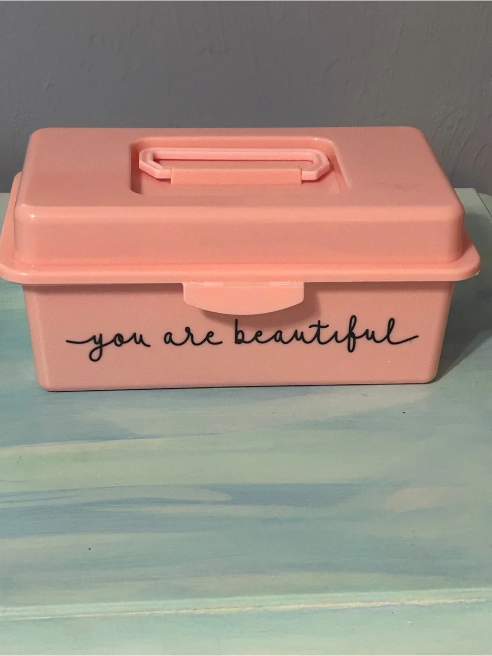 You Are Beautiful Pink Makeup Case